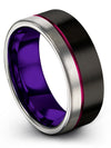 Unique Promise Rings for Male Man Tungsten Wedding Rings Engraved Black Fathers - Charming Jewelers