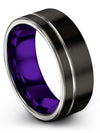 Anniversary Band Set Black Male Engagement Ring Tungsten