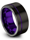 Womans Wedding Rings Black 10mm Tungsten Taoism Ring for Woman Ring Band Men - Charming Jewelers