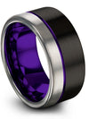 Brushed Black Wedding Ring for Male Wedding Ring Set for Fiance and Him - Charming Jewelers