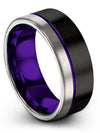 Birthday Jewelry Tungsten Carbide Wedding Band Black Couples Personalized Ring - Charming Jewelers
