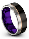 Set Wedding Band Fiance and Him Wedding Rings Black Tungsten Lady Engagement - Charming Jewelers