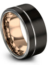Wedding Engagement Rings Tungsten Wedding Band for Ladies Black Men Solid Black - Charming Jewelers