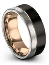 Unique Wedding Tungsten Carbide Black and Grey Rings Promise Band for Couples - Charming Jewelers