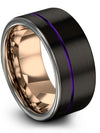 Unique Anniversary Band for Men Black Tungsten Engagement Bands for Guys - Charming Jewelers