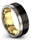 Man Tungsten Black Wedding Ring Ladies 8mm Tungsten Wedding Ring Black Midi - Charming Jewelers