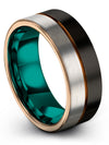 Woman&#39;s Tungsten Promise Band Black and Copper Tungsten