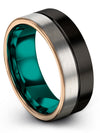 Groove Anniversary Band Guy 8mm Tungsten Carbide Wedding Rings Engraved Black - Charming Jewelers