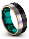 Promise Rings Black Purple Polished Tungsten Bands for Men&#39;s Engraved Promise - Charming Jewelers