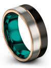 Wife and Husband Black Wedding Bands His and His Tungsten Carbide Bands Black - Charming Jewelers