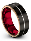Tungsten Anniversary Ring Black and Grey Fiance and Girlfriend Tungsten Carbide - Charming Jewelers