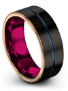 Wedding Ring Black for Boyfriend Tungsten Black Wedding Bands for Mens 8mm 60 - Charming Jewelers