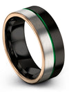 Unique Woman&#39;s Wedding Ring Black Tungsten 8mm Simple Ring for Men&#39;s Black - Charming Jewelers