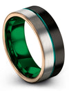 Unique Man Wedding Bands Tungsten Ring Set 8mm 65th Band Set for Womans Simple - Charming Jewelers