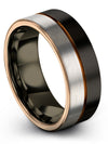Surgeon Promise Band Tungsten Couple Promise Male Band Personalized Black - Charming Jewelers