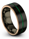 Solid Black Wedding Band for Woman Black Tungsten 8mm Matching Jewelry - Charming Jewelers
