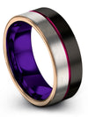 Woman Wedding Band 8mm Guys Engravable Tungsten Rings Him Day Idea Matching - Charming Jewelers