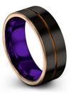 Wedding Couple Bands Set Tungsten Carbide Black Bands Engraved Promise Bands - Charming Jewelers