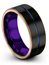 Wedding Rings for Woman Tungsten Black Rings 8mm Promise Bands Set Engagement - Charming Jewelers