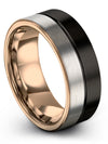 Black Men Promise Band One of a Kind Tungsten Band Set of Black Band Mens - Charming Jewelers