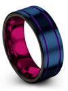 Tungsten Wedding Sets for Couples Wedding Band Sets Tungsten Blue Tungsten Band - Charming Jewelers