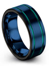 Tungsten Carbide Wedding Band Blue Perfect Rings 8mm Teal