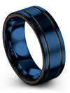 Wedding Anniversary Rings for Woman&#39;s Tungsten Carbide Band for Womans Blue 8mm - Charming Jewelers
