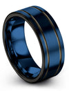 Unique Promise Ring Couple Tungsten Best Friends Rings Blue Midi Ring for Male - Charming Jewelers