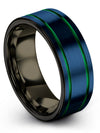 Female Finger Band Blue Tungsten Band for Guys Engagement Blue Friendship Rings - Charming Jewelers