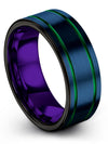 Wedding Bands for Ladies and Woman&#39;s 8mm Tungsten Carbide Bands Cute Blue Ring - Charming Jewelers