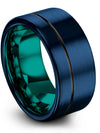 Blue Woman&#39;s Wedding Ring Rare Tungsten Ring Personalized Bands for Guy Blue - Charming Jewelers