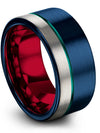 Wedding Rings Engagement Lady Ring Tungsten Blue Wedding Ring for Female Midi - Charming Jewelers