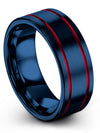 Set Wedding Rings Tungsten Rings Female Blue Marry Rings for Couples Graduation - Charming Jewelers