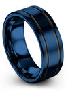 Tungsten Carbide Mens Promise Rings Man Tungsten Rings for Girlfriend Blue - Charming Jewelers