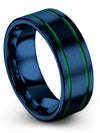 Wedding Bands Blue and Green Tungsten Couple Promise Bands Set for Couples - Charming Jewelers