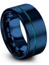 Blue and Teal Wedding Ring Rare Band Her Him Matching Mother&#39;s Day Gift - Charming Jewelers