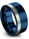 Blue Wedding Rings Custom Engagement Ladies Rings Tungsten Blue Teal Womans - Charming Jewelers