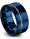 Customized Wedding Band Male Blue Tungsten Wedding Ring Engagement Male Rings - Charming Jewelers