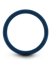 Plain Blue Wedding Ring Tungsten Wedding Bands Band Simple Jewelry Woman&#39;s - Charming Jewelers