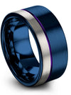 Blue Husband and Wife Wedding Ring Wedding Band Tungsten