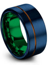 Womans Promise Band Blue Engravable Common Tungsten Ring Guy Band Blue Promise - Charming Jewelers