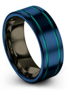 Brushed Promise Band Ladies Matching Tungsten Wedding Ring Woman Ring Band Blue - Charming Jewelers