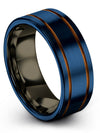 Weddings Bands Sets for Wife and Her Tungsten Blue Copper Band Unique - Charming Jewelers