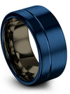 Band Anniversary Band Man Perfect Wedding Ring Mid Finger Bands for Men Blue - Charming Jewelers