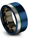 Solid Wedding Ring Tungsten Jewelry Large Blue Bands Birthday Present for Ladies - Charming Jewelers