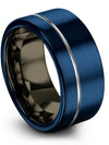 Couples Promise Band Sets Blue Dainty Tungsten Bands Blue
