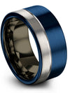 Custom Blue Wedding Band Tungsten Rings for Woman&#39;s Engraved Customized Her Him - Charming Jewelers