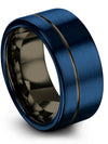 Lady Wedding Bands Comfort Fit Tungsten Cashier Rings Blue Band Mens Engagement - Charming Jewelers