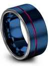 Wedding Anniversary Rings Tungsten Wedding Bands Blue Engagement Men Bands Man - Charming Jewelers