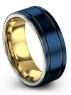 Couples Wedding Rings Sets Blue Band Tungsten Man Gifts Matching Couples Band - Charming Jewelers